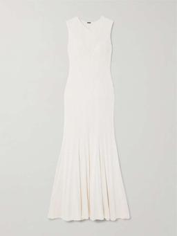 Vivian ribbed silk maxi dress
