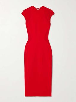 Miracle paneled stretch-knit midi dress