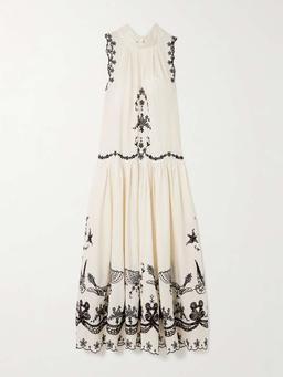 Kingsley embroidered cotton midi dress