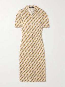 Printed jersey midi shirt dress