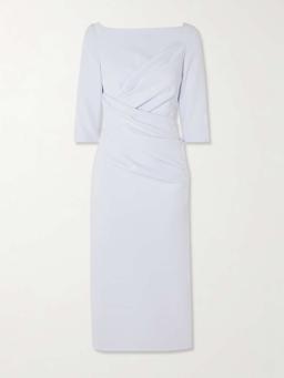 Asena draped crepe midi dress