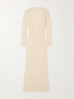 Misha open-back crocheted cotton maxi dress