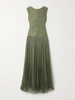 Eden pintucked chiffon gown