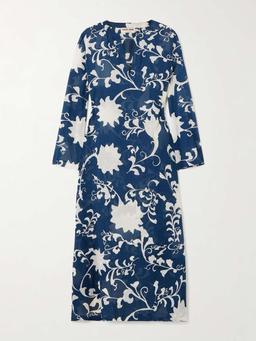 Giada floral-print cotton-voile kaftan