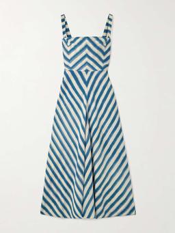 Margherita striped cotton midi dress