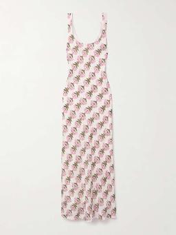 Adele floral-print crinkled-silk maxi dress