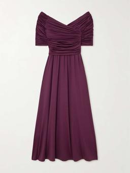 Char ruched wrap-effect recycled stretch-jersey maxi dress