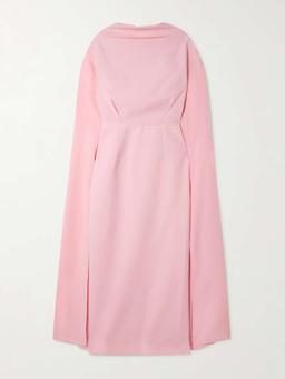 Nour cape-effect crepe midi dress