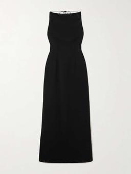 Hebe open-back crepe gown