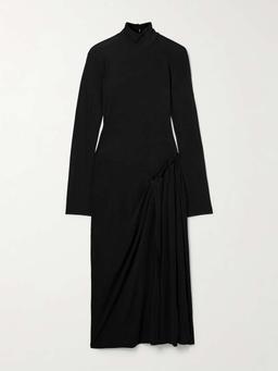 Vento pleated draped jersey midi dress