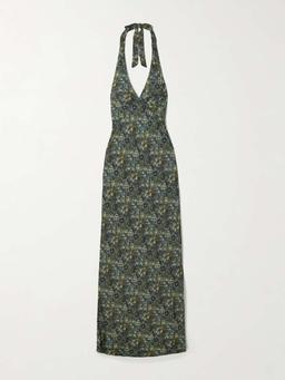Soame floral-print woven halterneck maxi dress