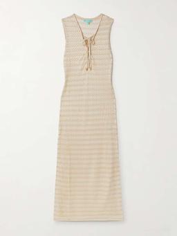Maddie metallic crocheted maxi dress