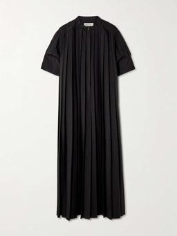 Harmonica plissé-crepe midi dress