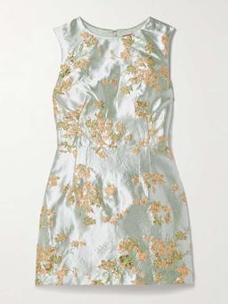 Garden metallic brocade mini dress
