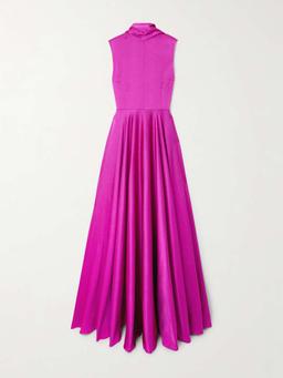 Emelia hammered-satin gown