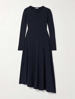 Jo asymmetric stretch-silk jersey midi dress