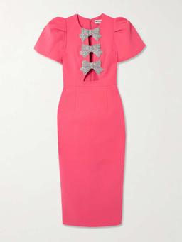 Posey cutout embellished cady midi dress