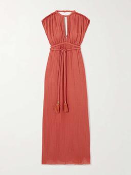 Joya open-back braided cotton-gauze maxi dress