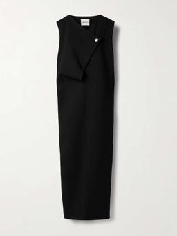 Crispin draped crepe midi dress