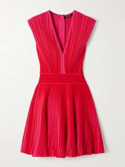 Striped knitted mini dress