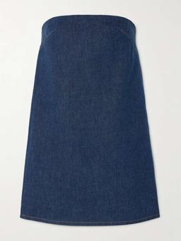 Strapless denim mini dress