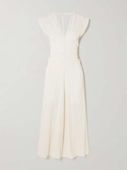 Draped crepe maxi dress