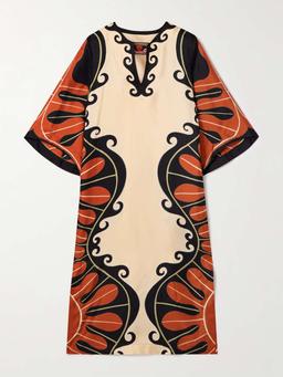 + MOTHER printed silk-twill kaftan