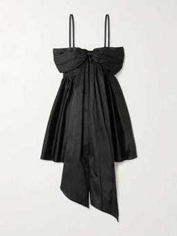 Scarlett bow-detailed satin-crepe mini dress