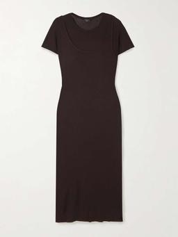 Rozzi layered ribbed jersey midi dress