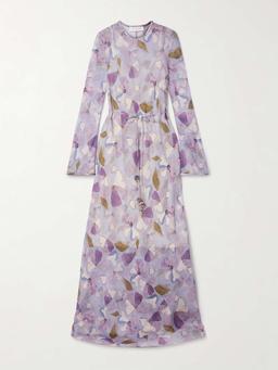 Dawning belted linen and silk-blend maxi dress