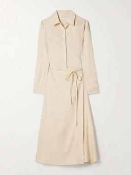 Lato linen-blend midi wrap dress