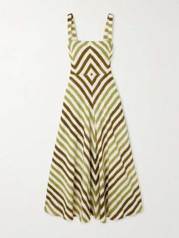 Margherita striped cotton midi dress
