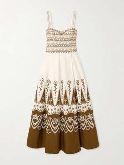 Elida embroidered cotton midi dress