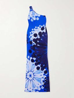 Nefeli one-shoulder floral-print crepe maxi dress