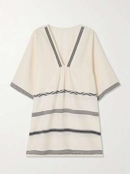 Belkis striped cotton kaftan
