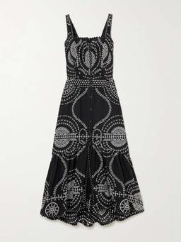Greba broderie anglaise cotton-blend midi dress