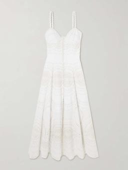 Catta scalloped broderie anglaise cotton-blend midi dress