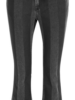 Mid-rise striped flared jeans