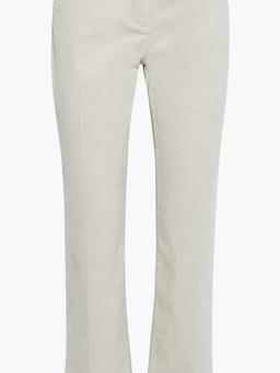 Cropped cotton-blend corduroy straight-leg pants