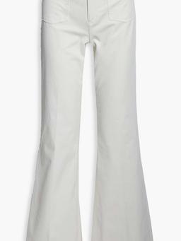 Cotton-blend twill flared pants