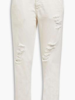 Navrick distressed mid-rise slim-leg jeans