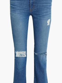 Bonnie distressed mid-rise kick-flare jeans
