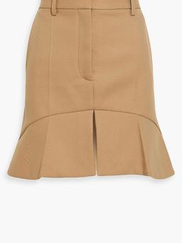 Fluted twill mini skirt