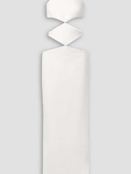 Cutout crepe halterneck gown