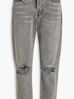 Le Original cropped distressed mid-rise straight-leg jeans
