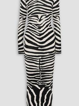 Zebra-jacquard maxi dress