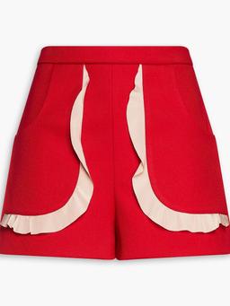 Ruffled twill shorts