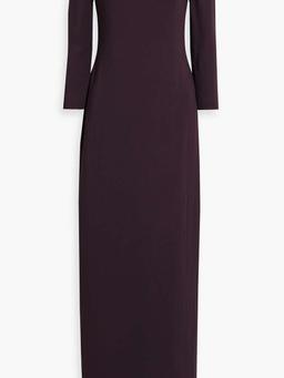 Bead-embellished crepe maxi dress