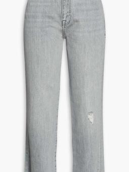 Le Jane cropped distressed high-rise straight-leg jeans