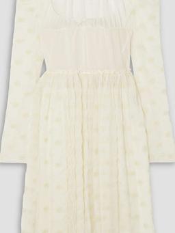 Embroidered silk-chiffon and georgette dress